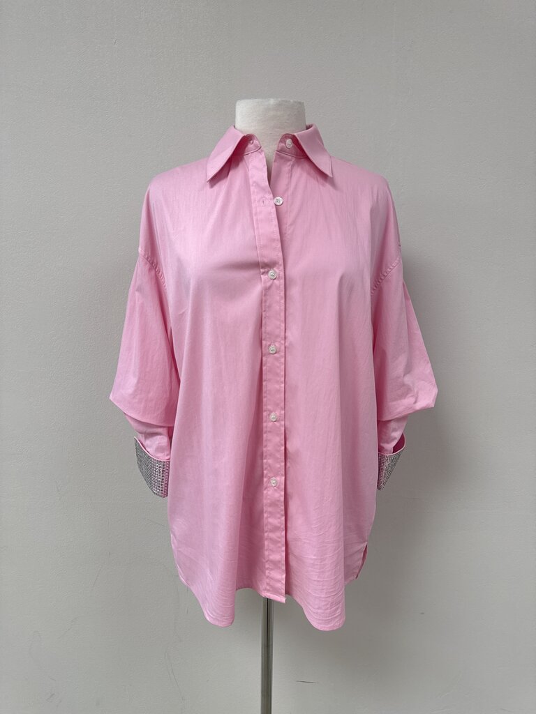 Maison Nica Pink Crystal Detail Button Up