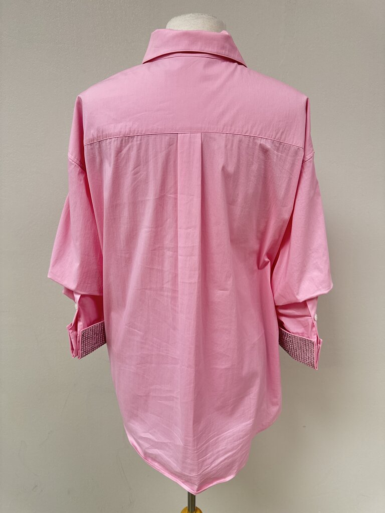 Maison Nica Pink Crystal Detail Button Up