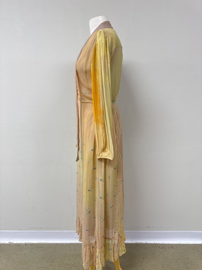 Blank Blush Metallic Ombre Maxi Dress NWT