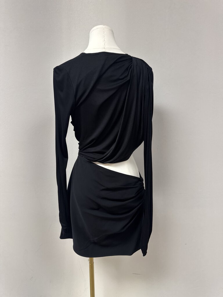 Christopher Esber Black Ribbed Cut Out Dress
