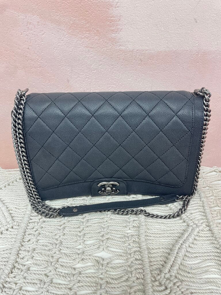 Chanel Turn Around Ligne Flap Bag Caviar