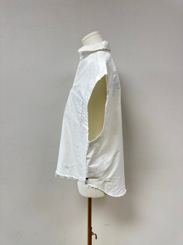 One Teaspoon Distressed Sleeveless Button Up