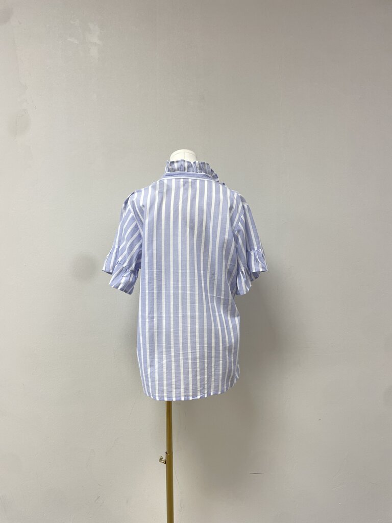 Mille Pinstriped Short Sleeve Blouse