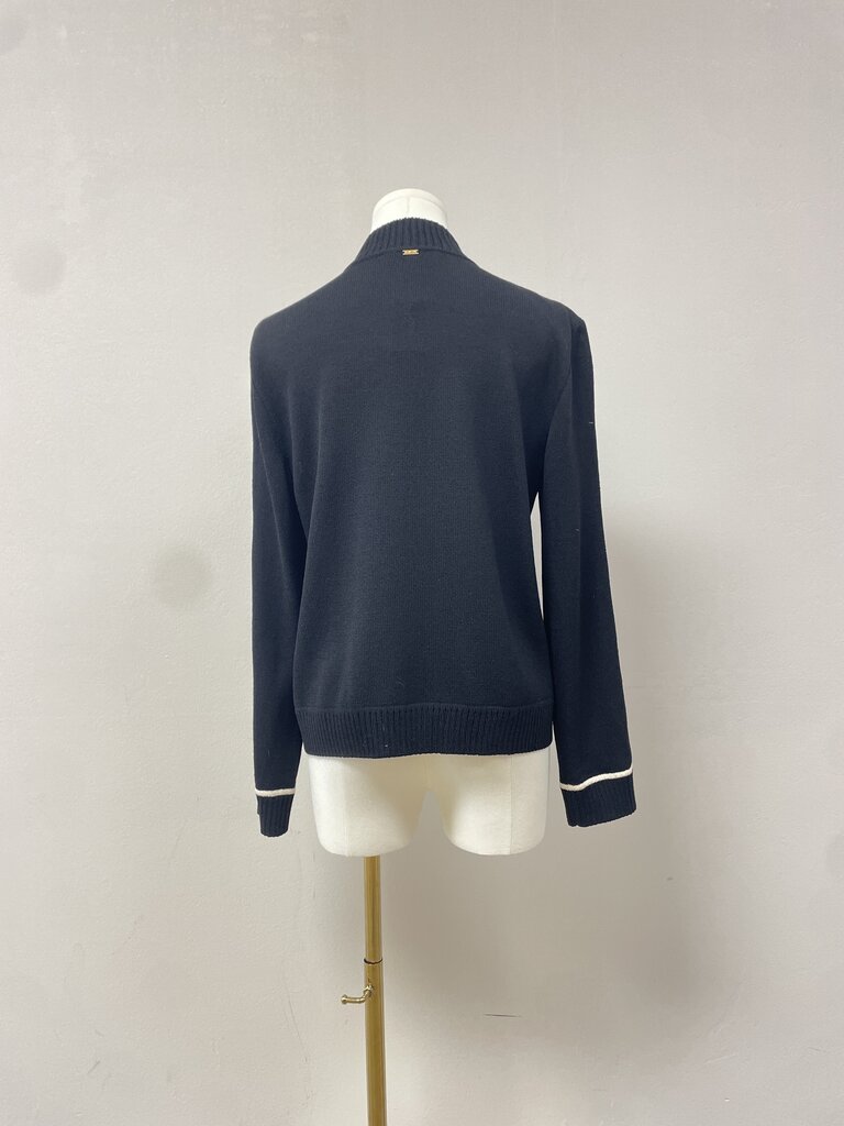 St. John Braided Sleeve Zip Up