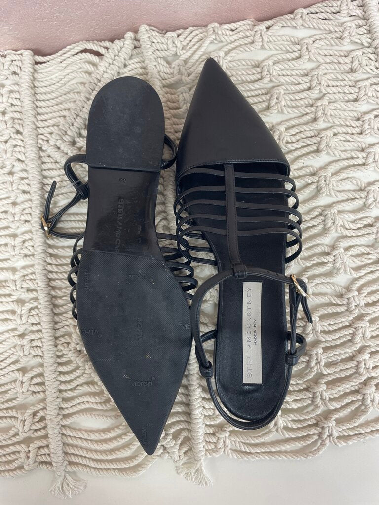 Stella McCartney Pointed Toe Slingback Leather Flat (Original $695)