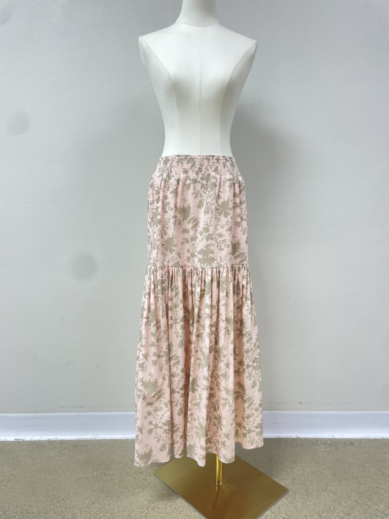 Eilie Tahari Floral Gathered Skirt With Slit