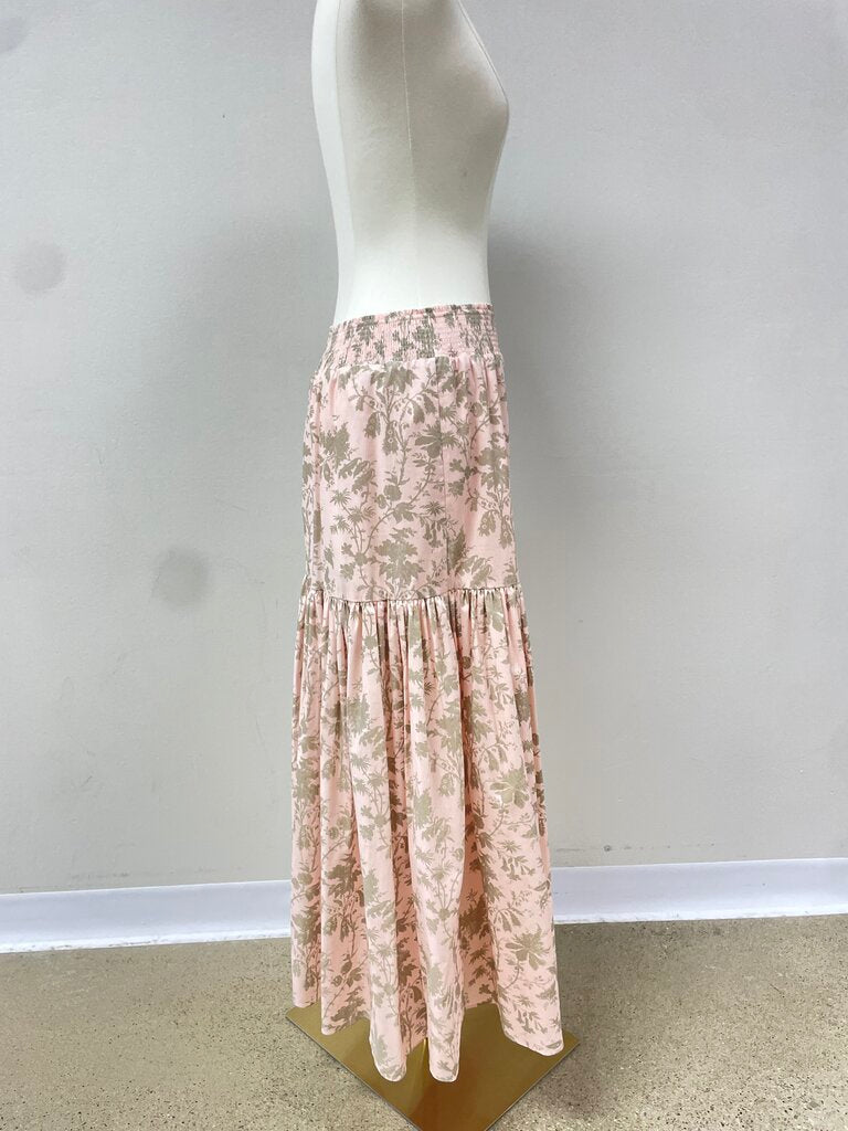 Eilie Tahari Floral Gathered Skirt With Slit
