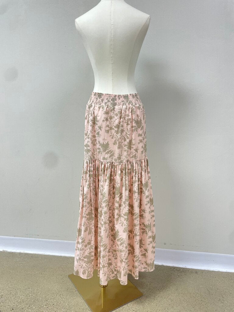 Eilie Tahari Floral Gathered Skirt With Slit
