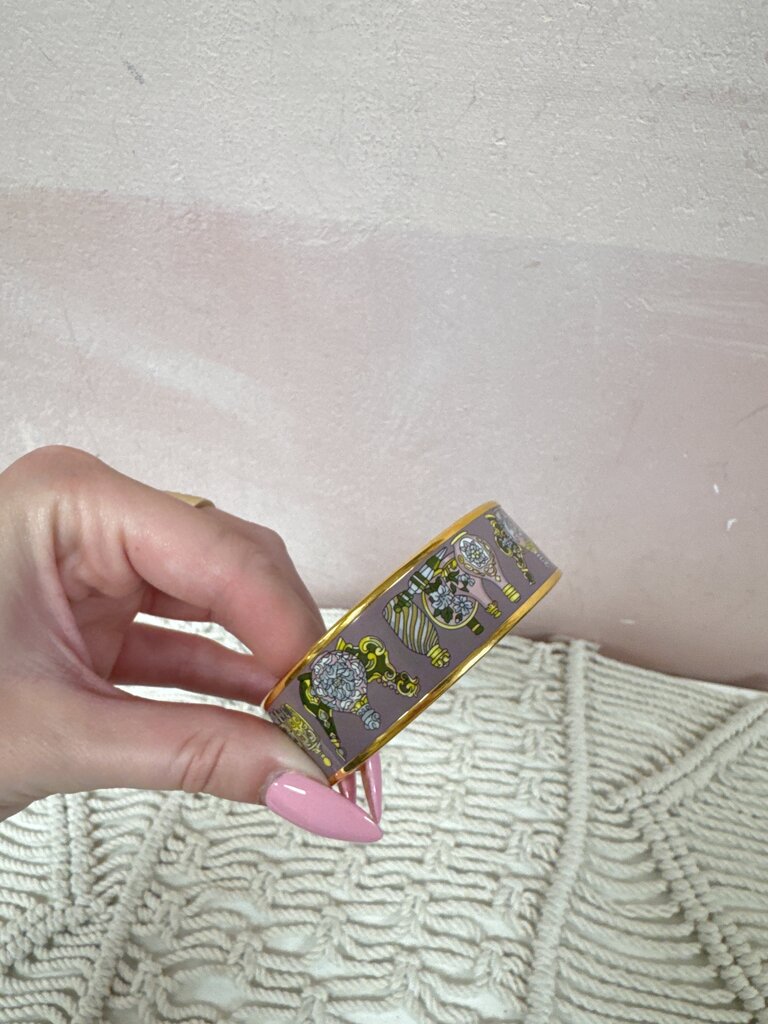 Hermes Perfume Bottle Enamel Wide Bangle