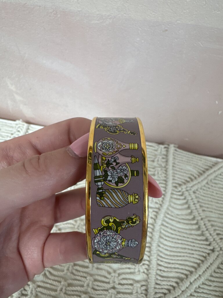 Hermes Perfume Bottle Enamel Wide Bangle