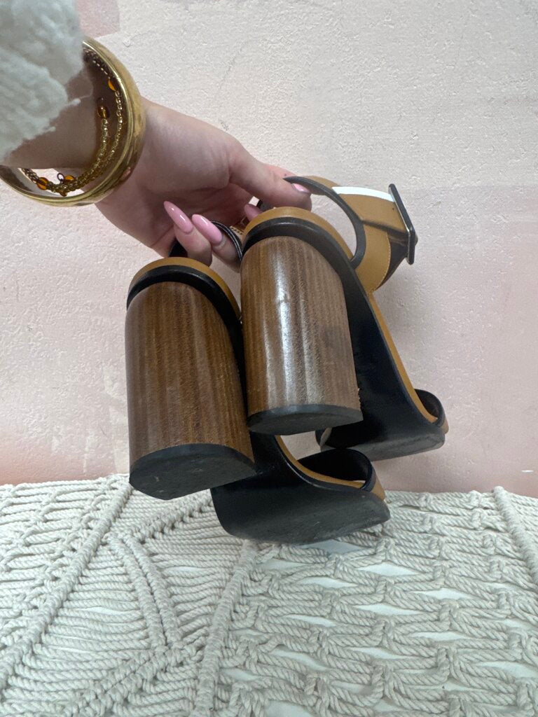 Pierre Hardy Tan Block Heel Sandal