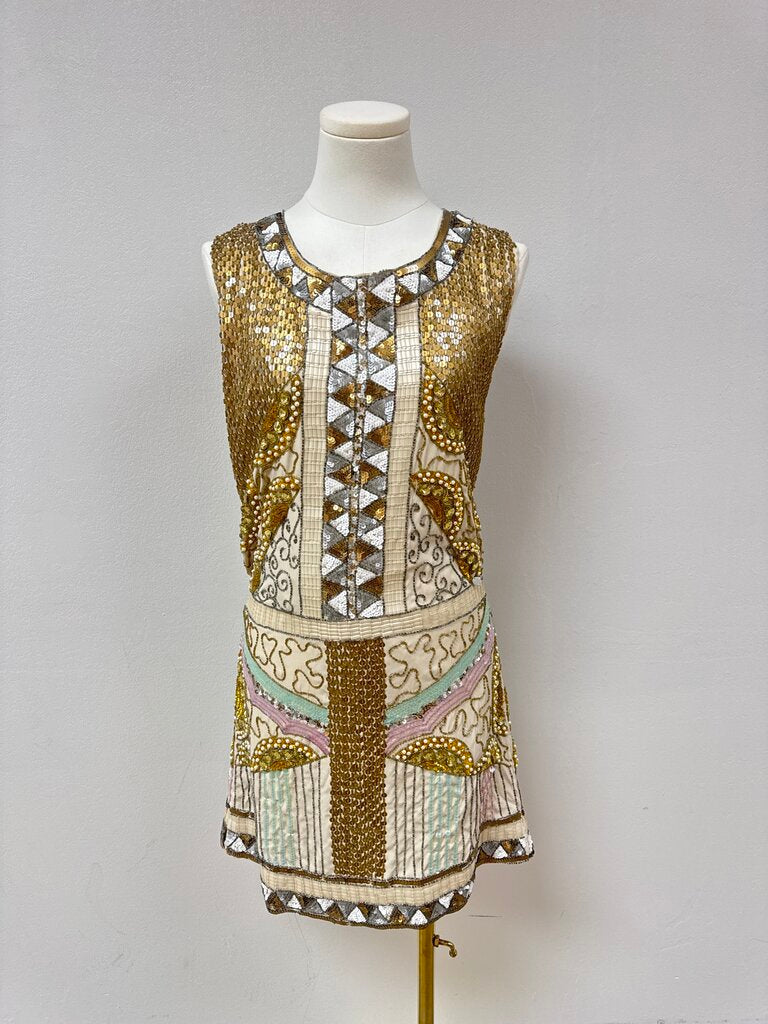 Free Bird Beaded Belted Dress NWT