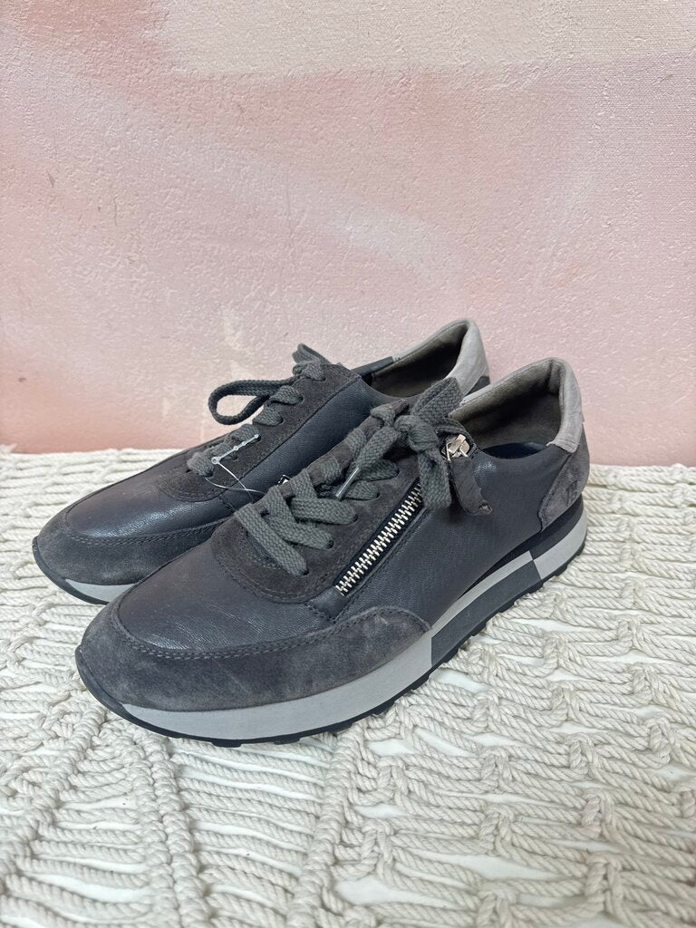 Paul Green Grey Leather and Suede Trainers
