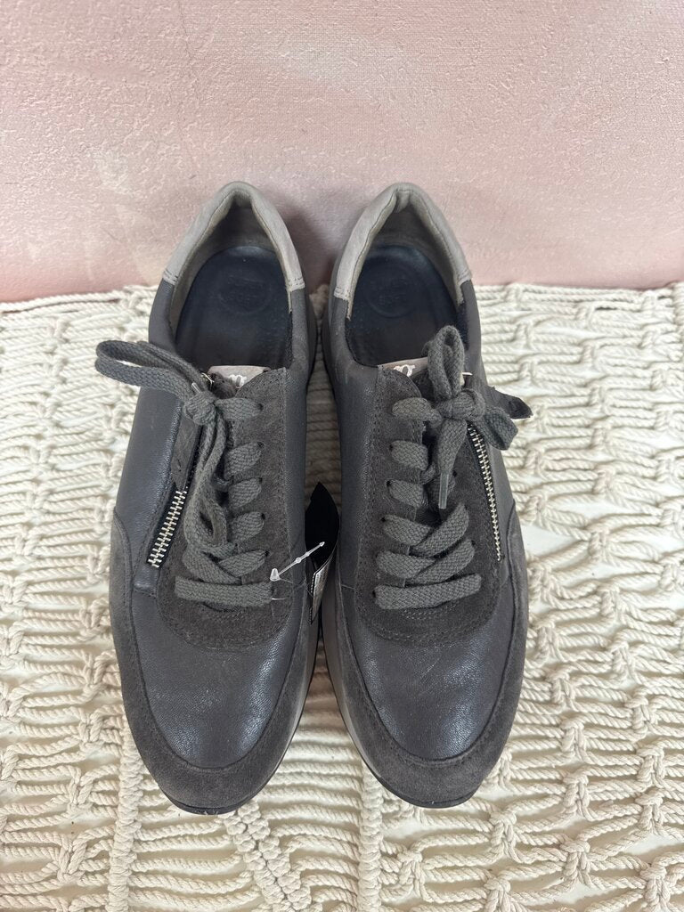 Paul Green Grey Leather and Suede Trainers