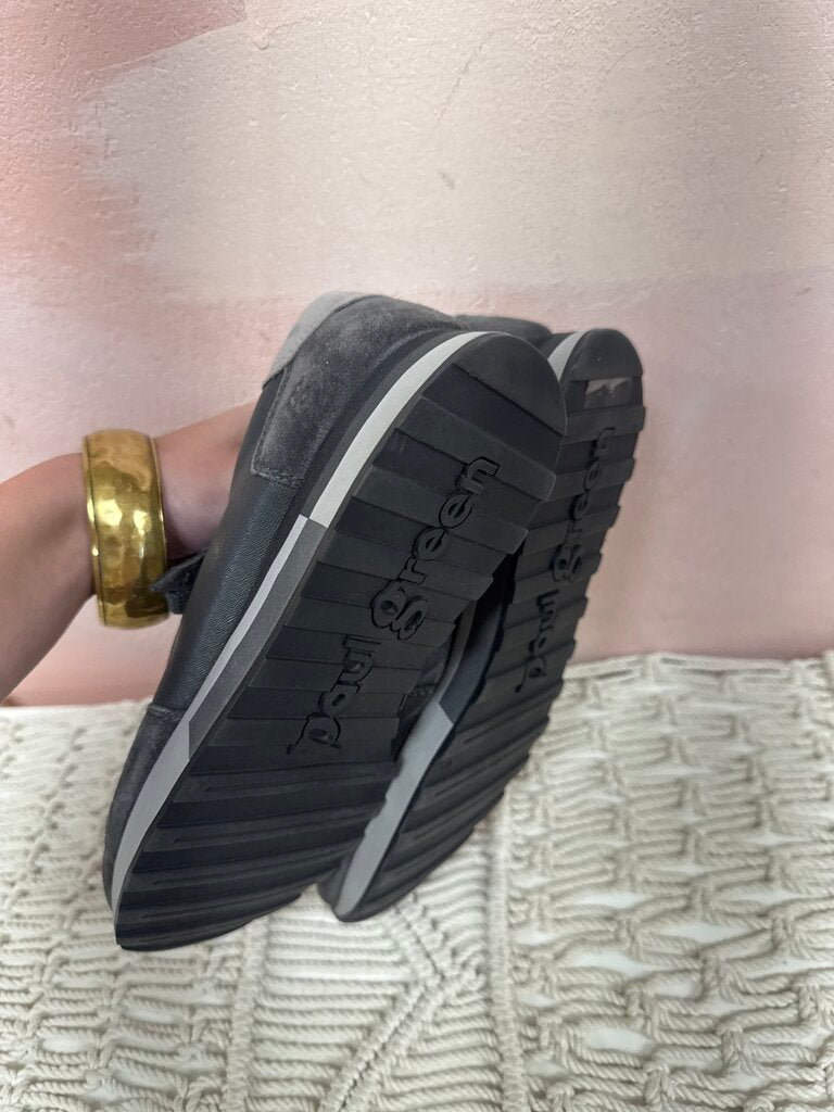 Paul Green Grey Leather and Suede Trainers