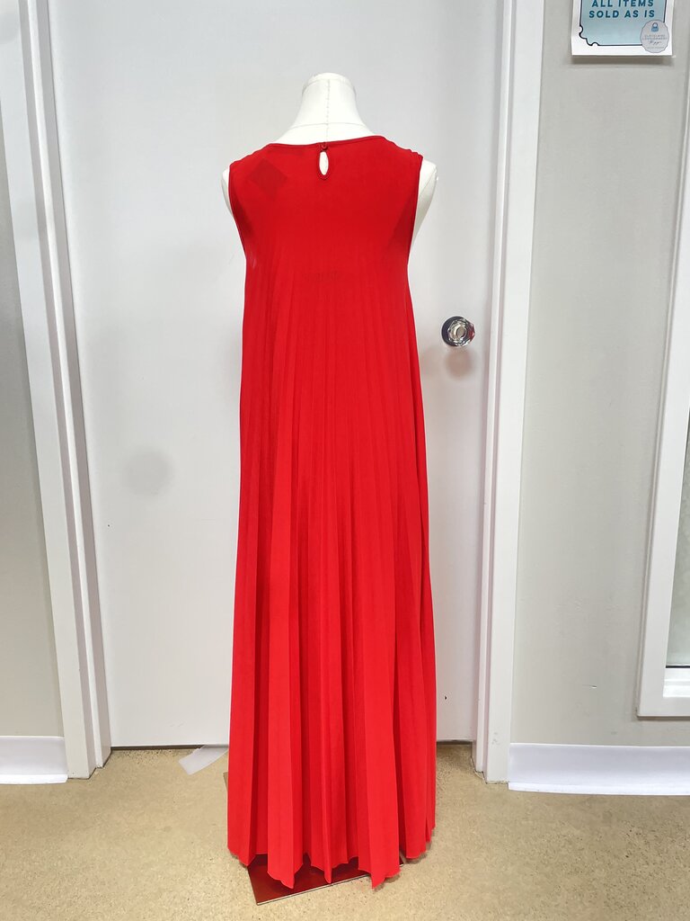 Max Mara Red Pleated Maxi Dress
