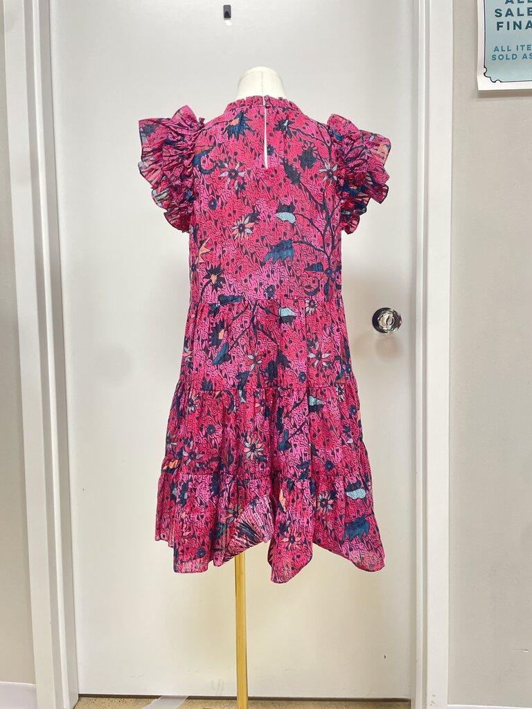 Ulla Johnson Cranberry Floral Ruffle Dress