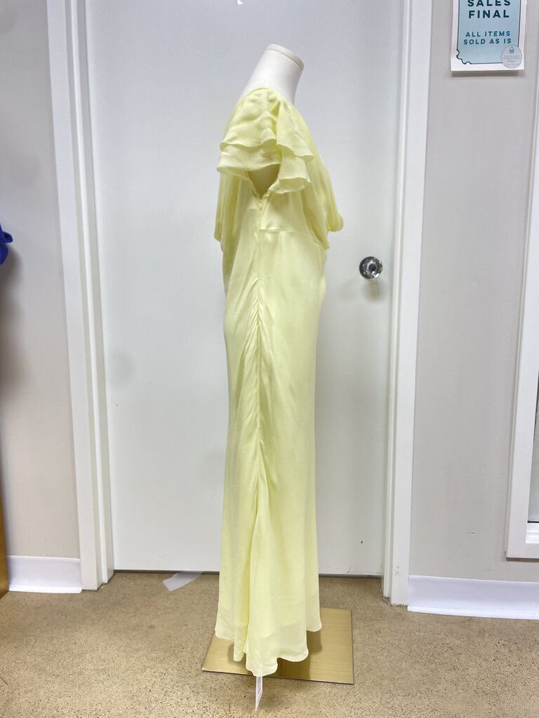 Self-Portrait Yellow Chiffon Frill Dress NWT