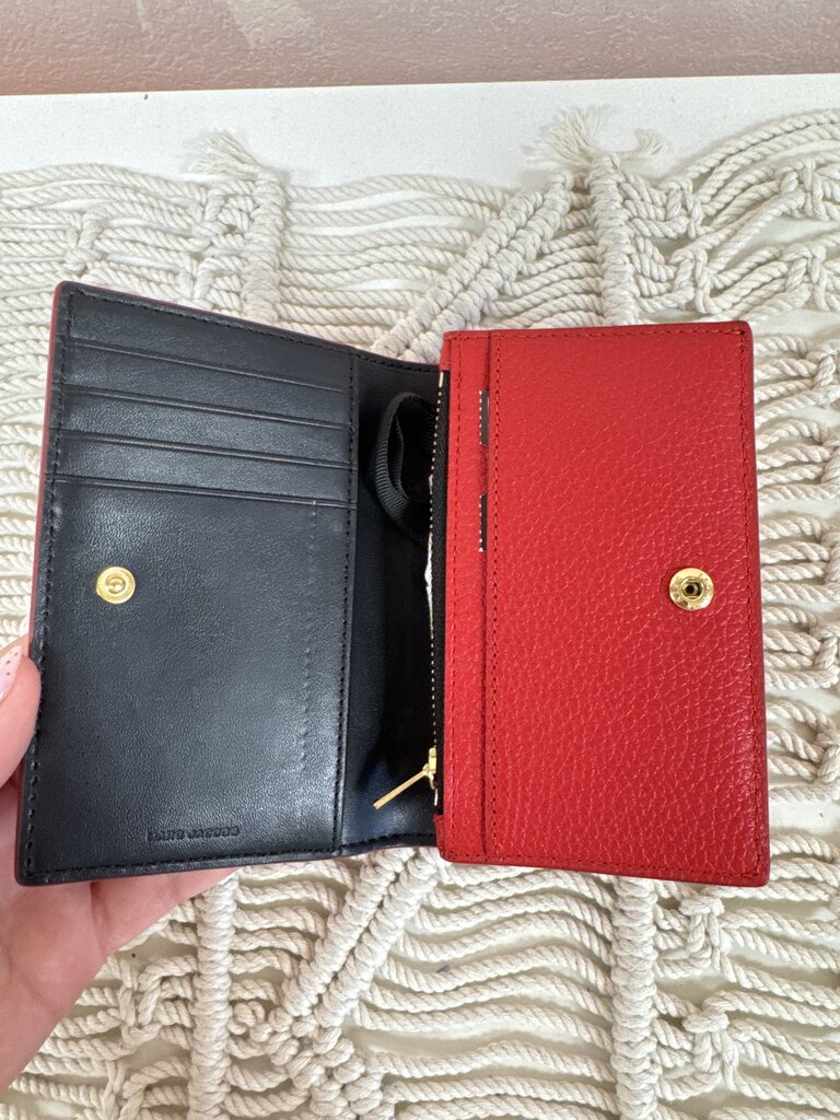 Marc Jacobs Red Pebbled Leather Wallet