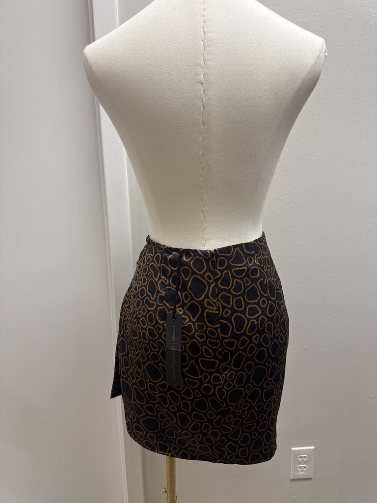 House of Harlow Black Print Mini Skirt