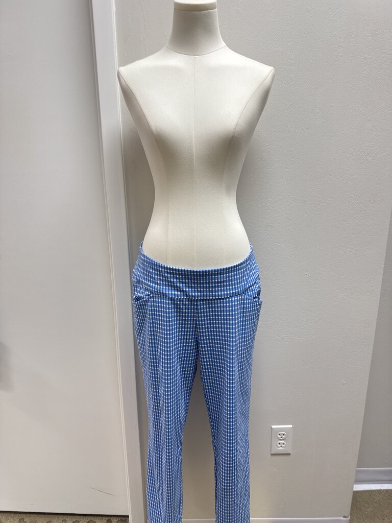 Lilly Pulitzer Blue Crinkle Gingham Athletic Pant