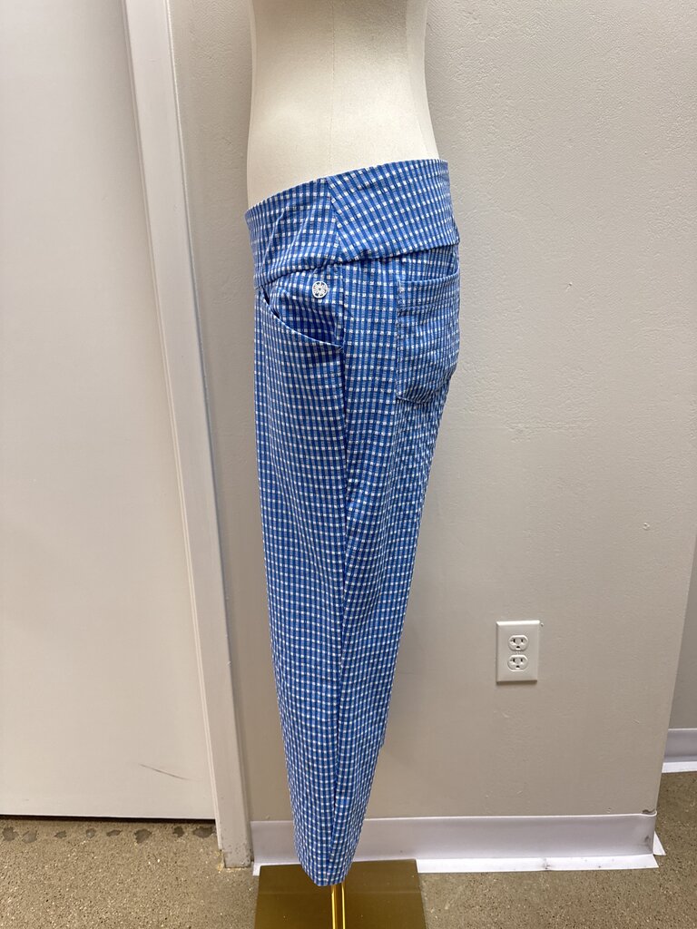 Lilly Pulitzer Blue Crinkle Gingham Athletic Pant