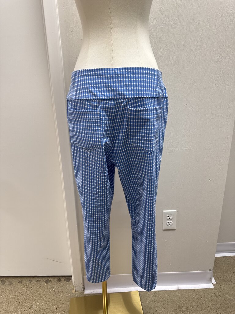 Lilly Pulitzer Blue Crinkle Gingham Athletic Pant