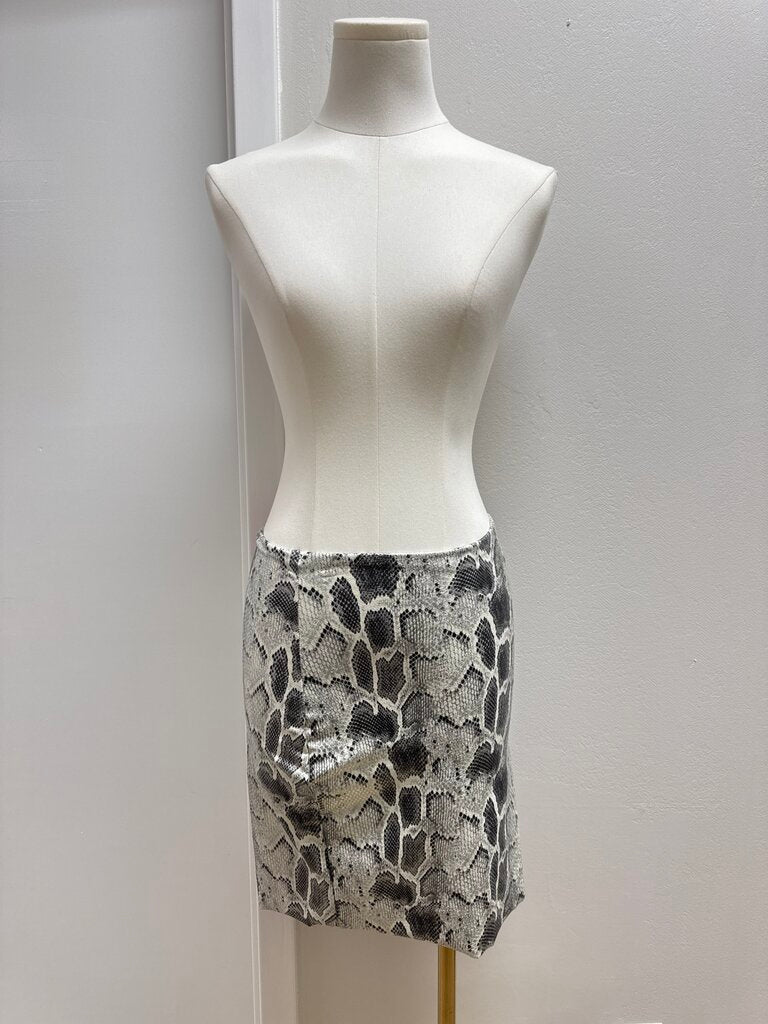 Commando Grey Faux Embossed Snake Print Mini Skirt NWT