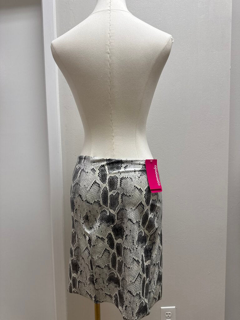 Commando Grey Faux Embossed Snake Print Mini Skirt NWT