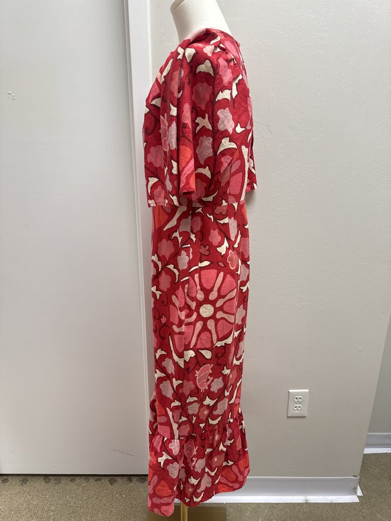 Rhode Red Floral Linen Maxi Dress