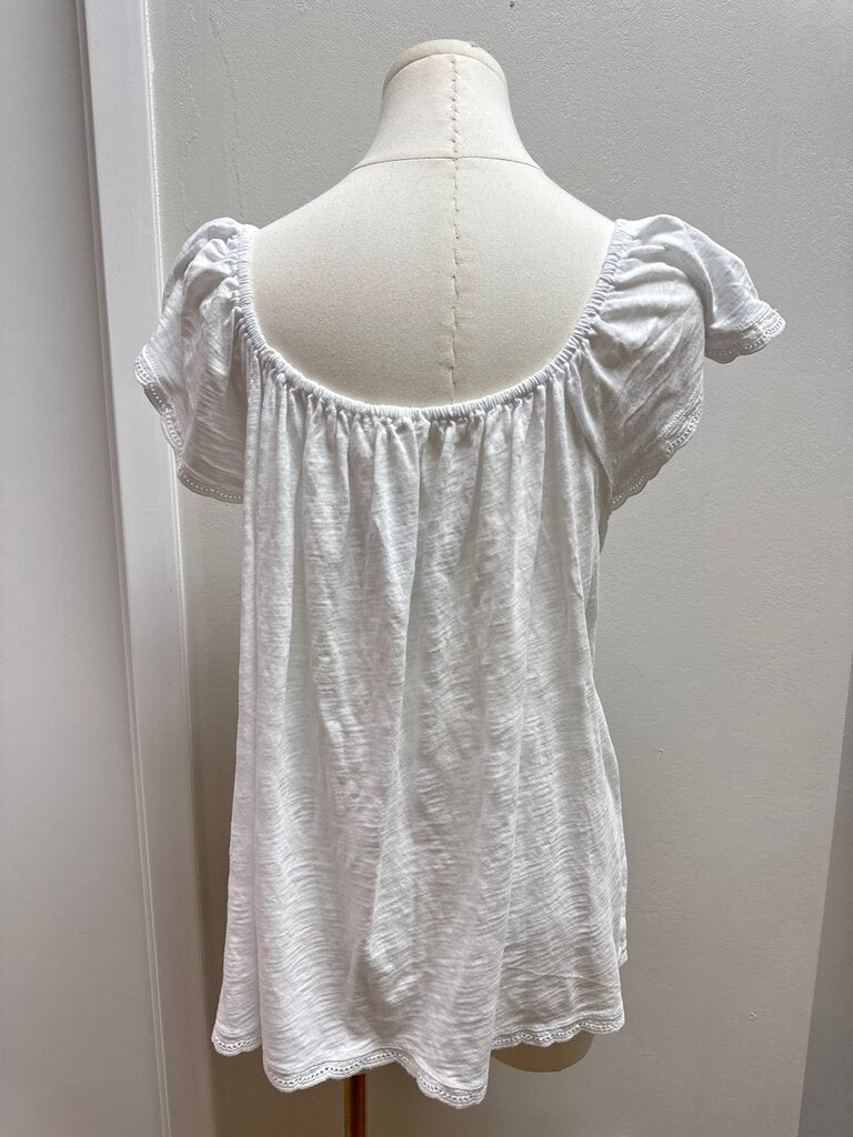 Dylan White Scallop Detail Top