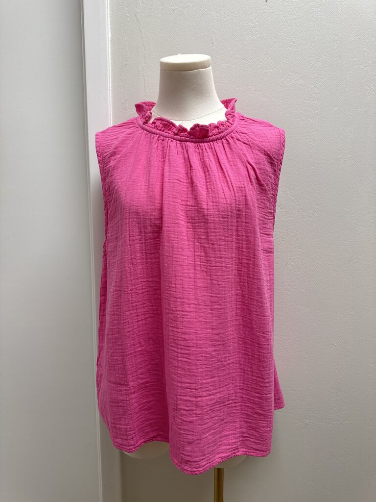 Dylan Pink Ruffle Gauze Top NWT
