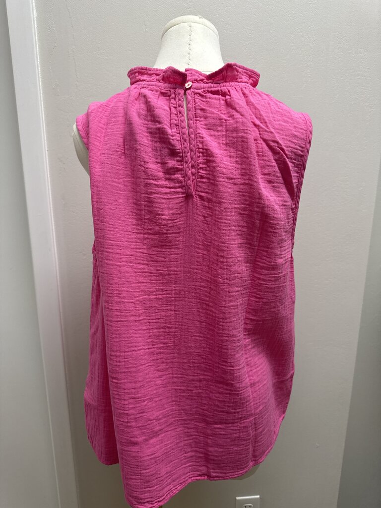 Dylan Pink Ruffle Gauze Top NWT