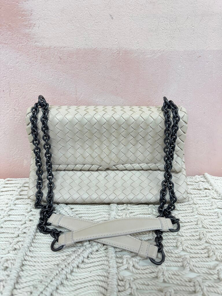 Bottega Beige Intrecciato Olimpia Shoulder Bag