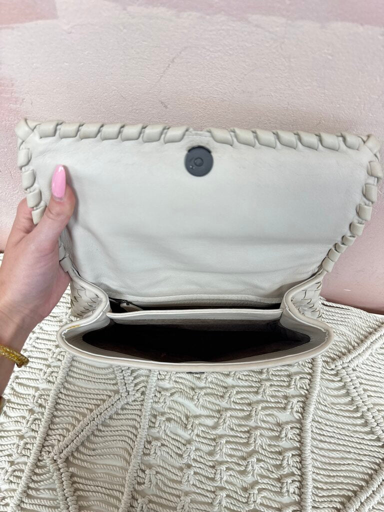 Bottega Beige Intrecciato Olimpia Shoulder Bag