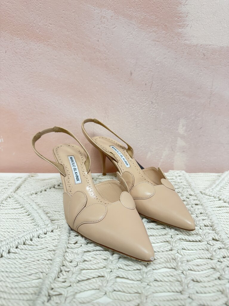Manolo Nude Slingback Pump