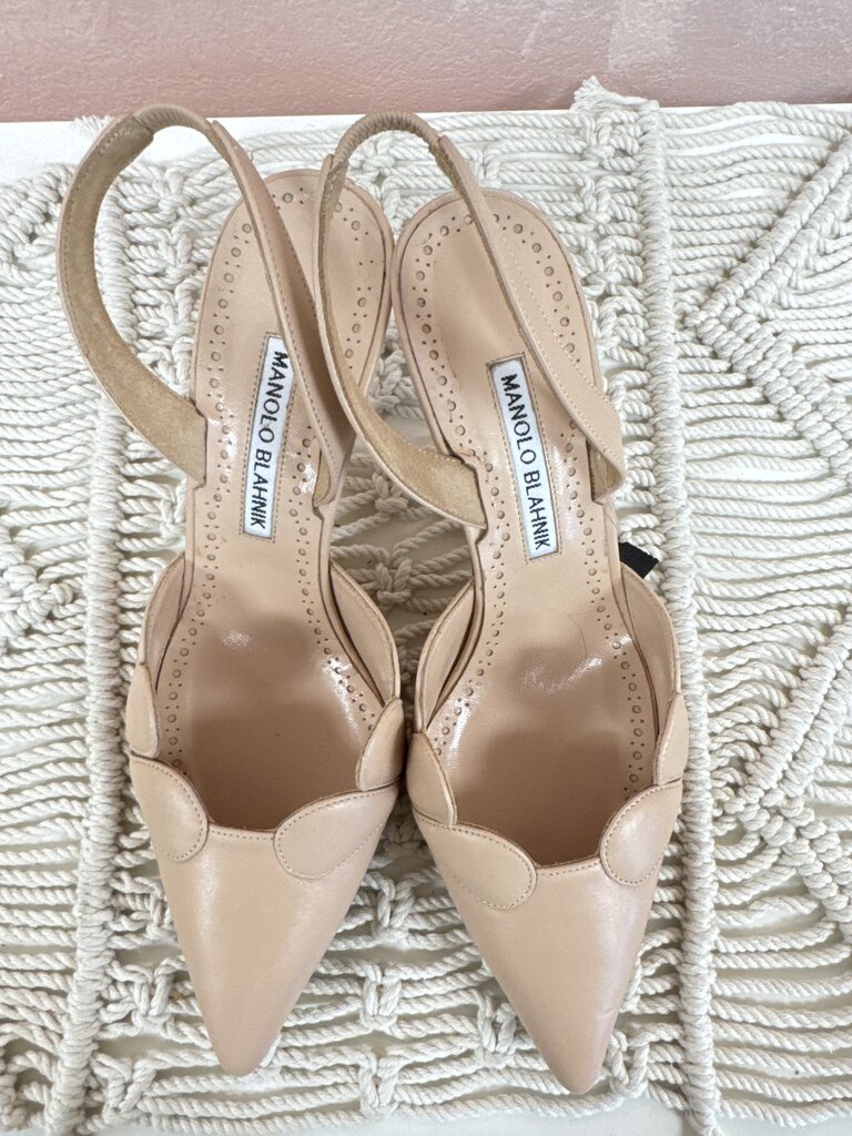 Manolo Nude Slingback Pump