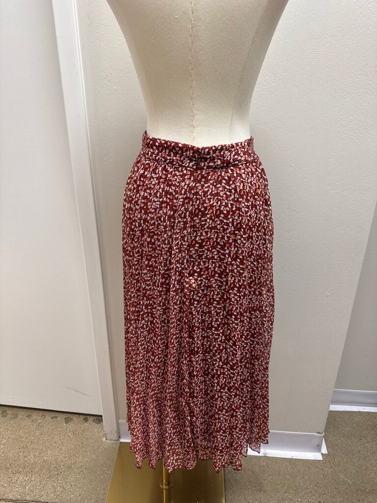 ba&sh Rust Print Pleated Maxi Skirt
