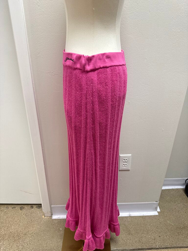 Ganni Pink Knit Maxi Skirt