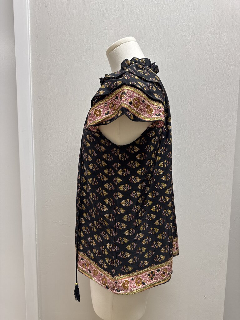 Perry Walker Black Floral Top