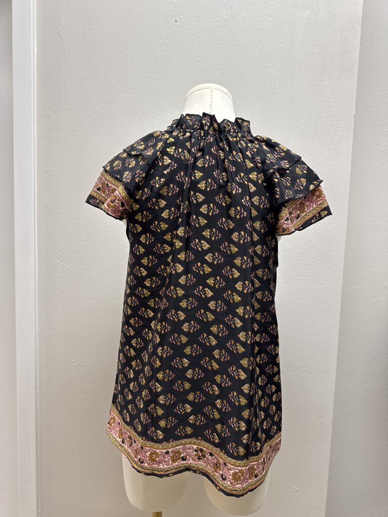 Perry Walker Black Floral Top