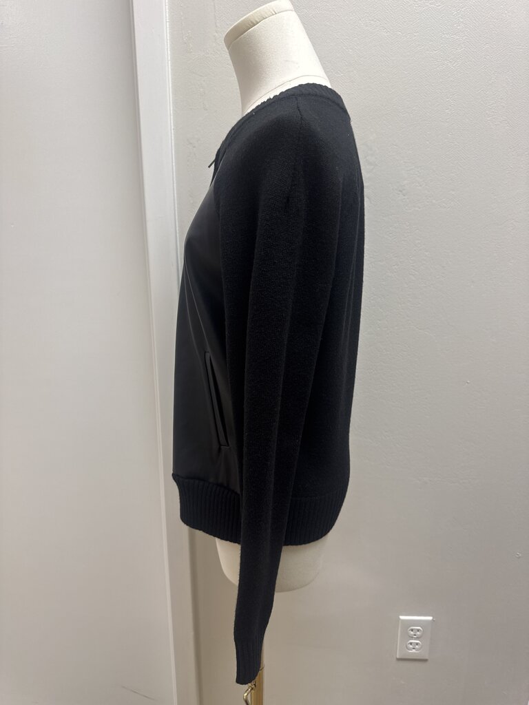 Evereve Faux Leather and Knit Zip Up Jacket
