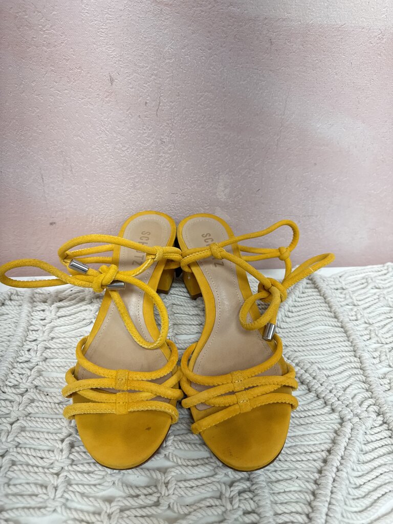 Schutz Yellow Suede Sandal