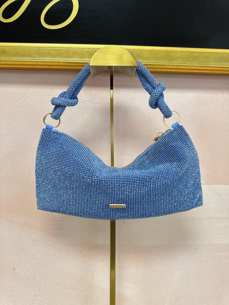 Cult Gaia Blue Crystal Beaded Pouchette