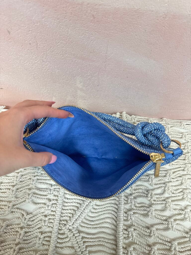 Cult Gaia Blue Crystal Beaded Pouchette