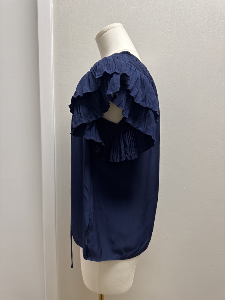 Ramy Brook Gathered V-Neck Blouse With Tie