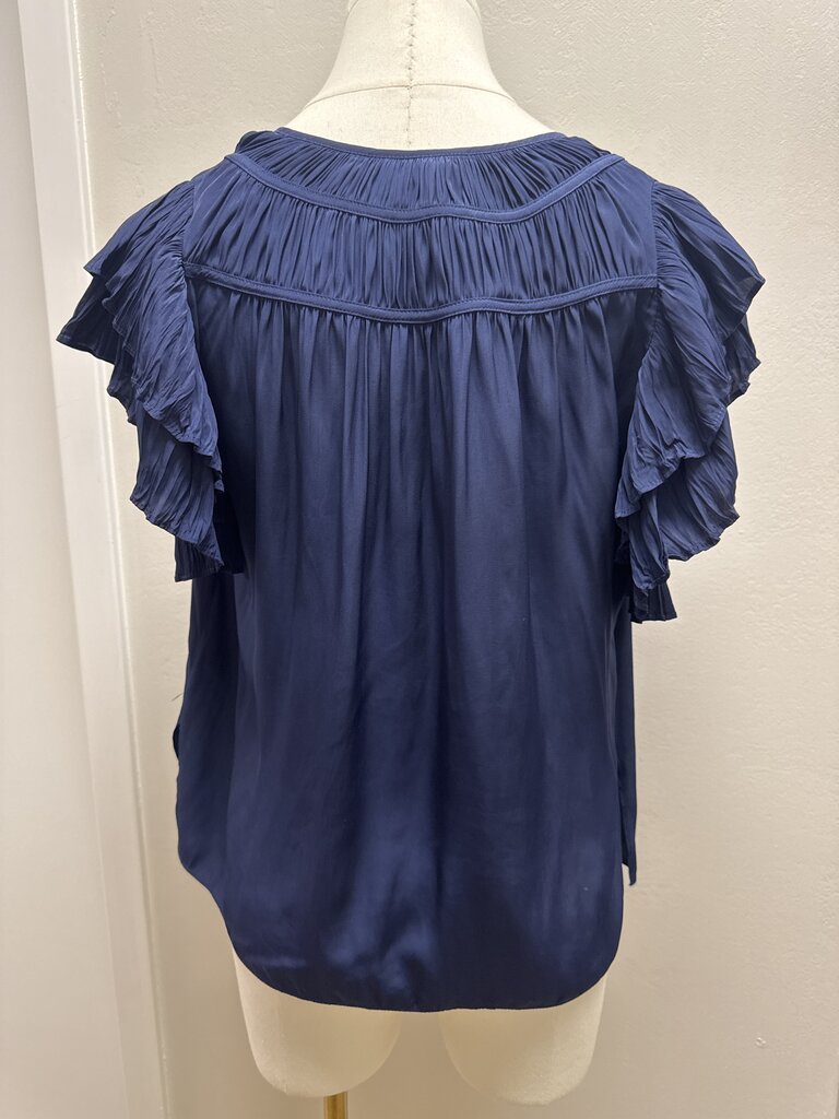 Ramy Brook Gathered V-Neck Blouse With Tie