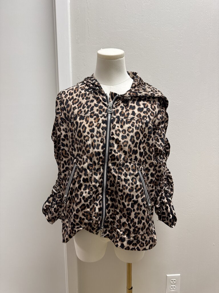 Veronica Beard Leopard Print Nylon Jacket