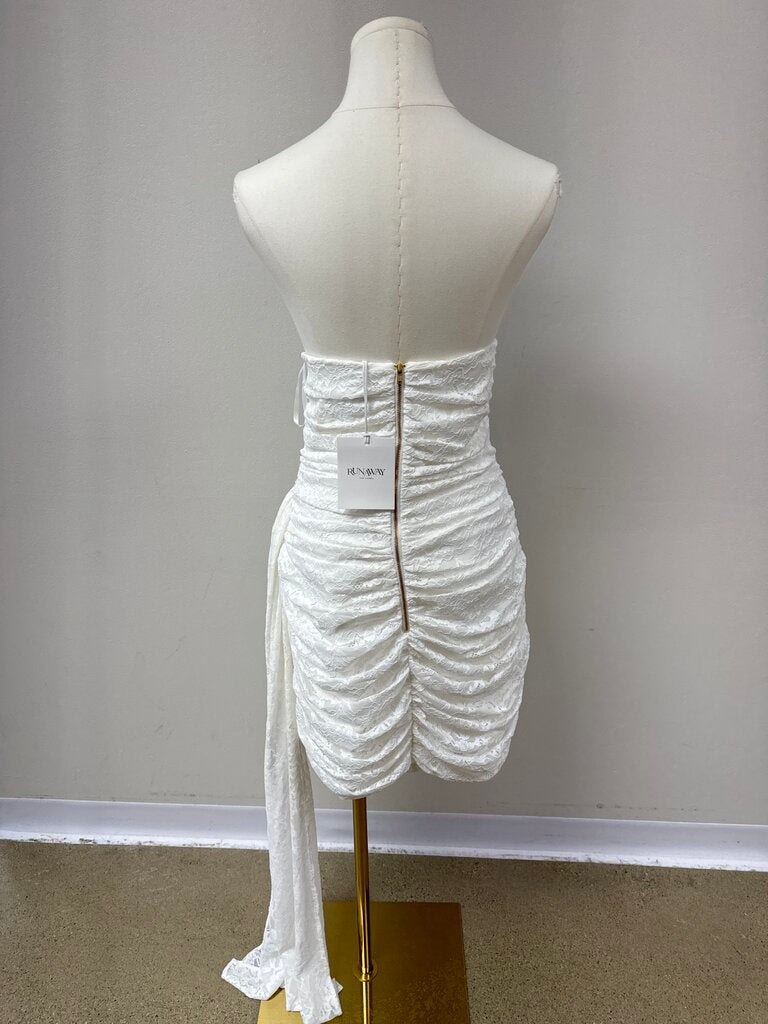 Runaway The Label White Lace Strapless Dress NWT