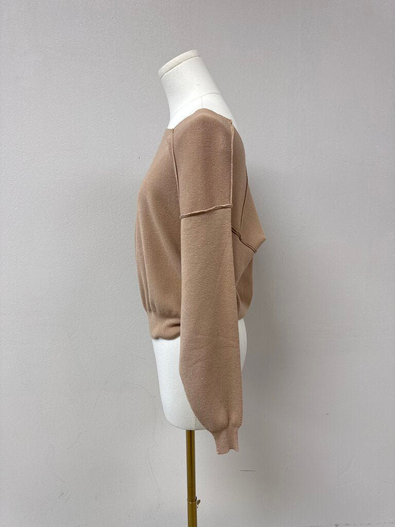 Line and Dot Camel Asymmetrical Top NWT